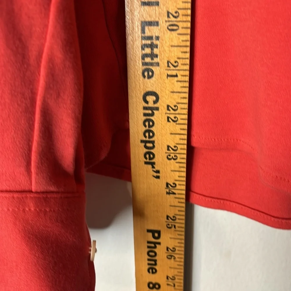 LL Bean Coral Pink Button Down Blouse Top Size Large 100%Cotton Jersey Material - Picture 10 of 10